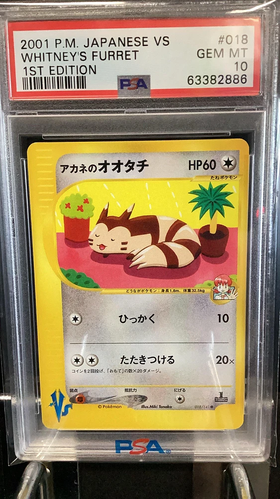 2001 Pokemon Japanese Vs 018 Whitney's Furret 1st Edition PSA 10