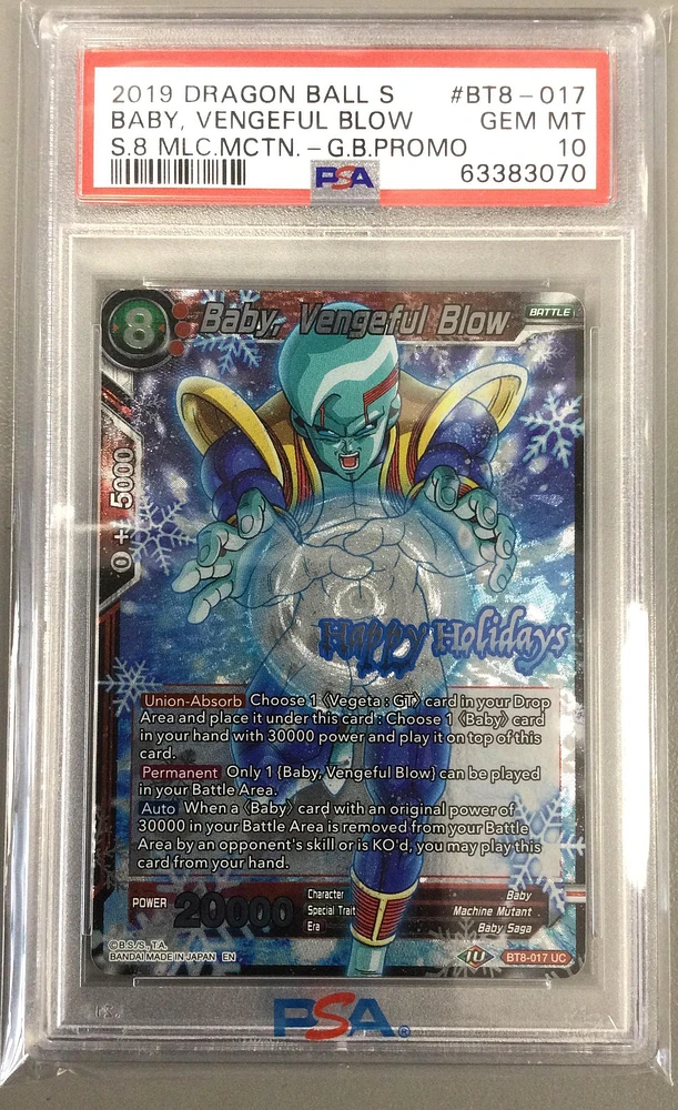 2019 Dragon Ball Super Card Game Series 8 Malicious Machinations Bt8-017 Baby, Vengeful Blow Gift Box Promo PSA 10