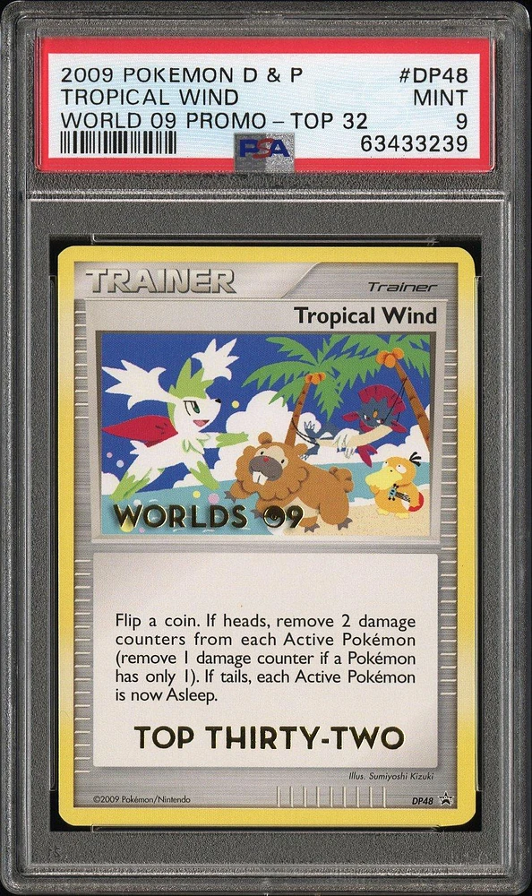 2009 Pokemon Diamond & Pearl World 09 Promo Dp48 Tropical Wind Top 32 PSA 9