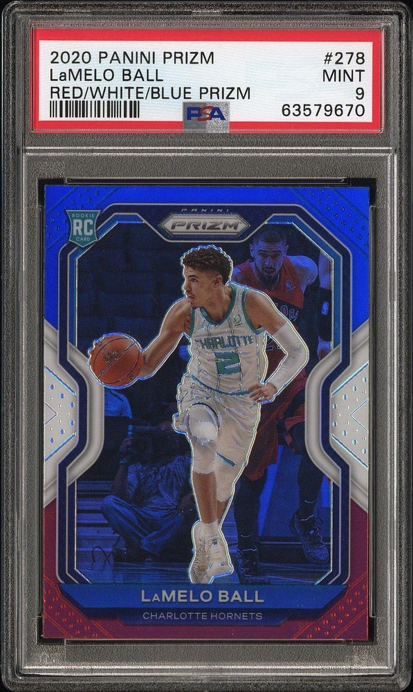 2020 Panini Prizm 278 Lamelo Ball Red/white/blue Prizm PSA