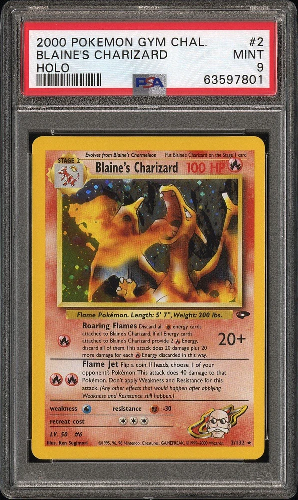 2000 Pokemon Gym Challenge 2 Blaine's Charizard PSA