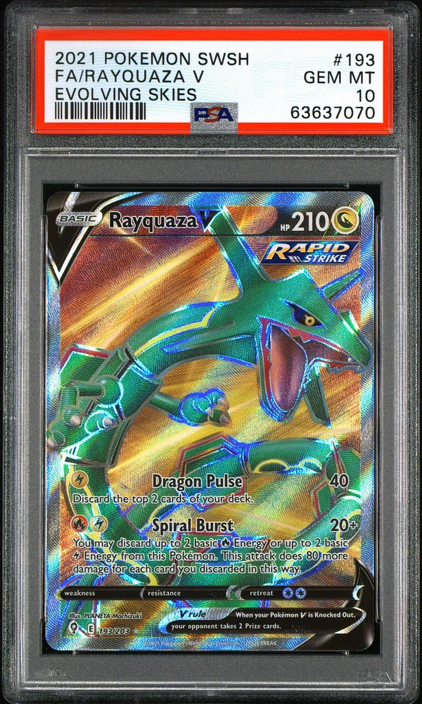 2021 Pokemon Sword & Shield Evolving Skies Fa/rayquaza V PSA