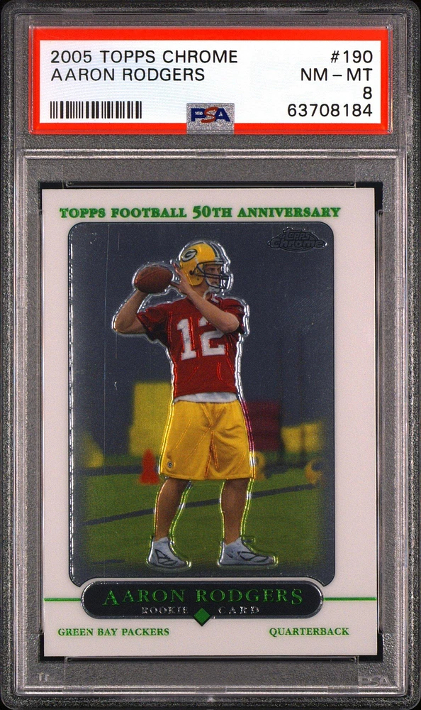 2005 Topps Chrome 190 Aaron Rodgers PSA 8