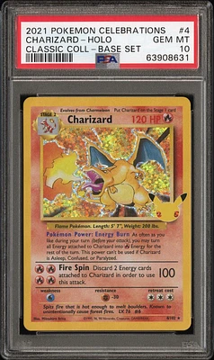 2021 Pokemon Celebrations Classic Collection 4 Charizard PSA