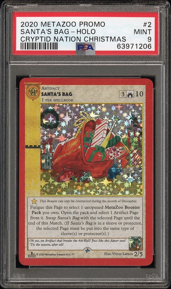 2020 Metazoo Promo 2 Santa's Bag-holo Cryptid Nation Christmas PSA 9