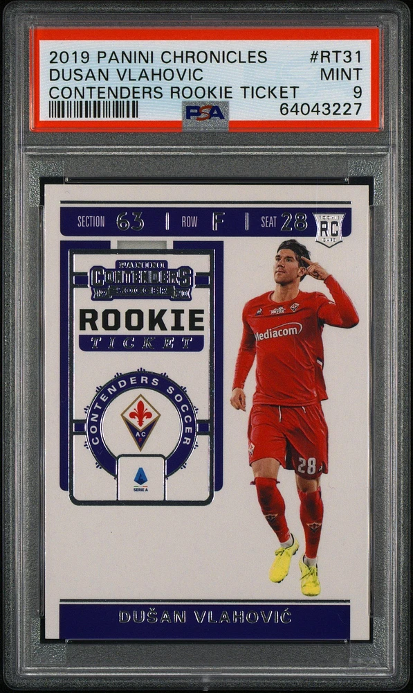 2019 Panini Chronicles Contenders Rookie Ticket Rt31 Dusan Vlahovic PSA