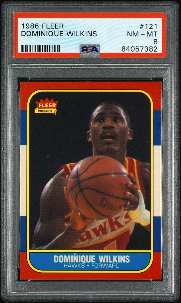 1986 Fleer 121 Dominique Wilkins PSA 8