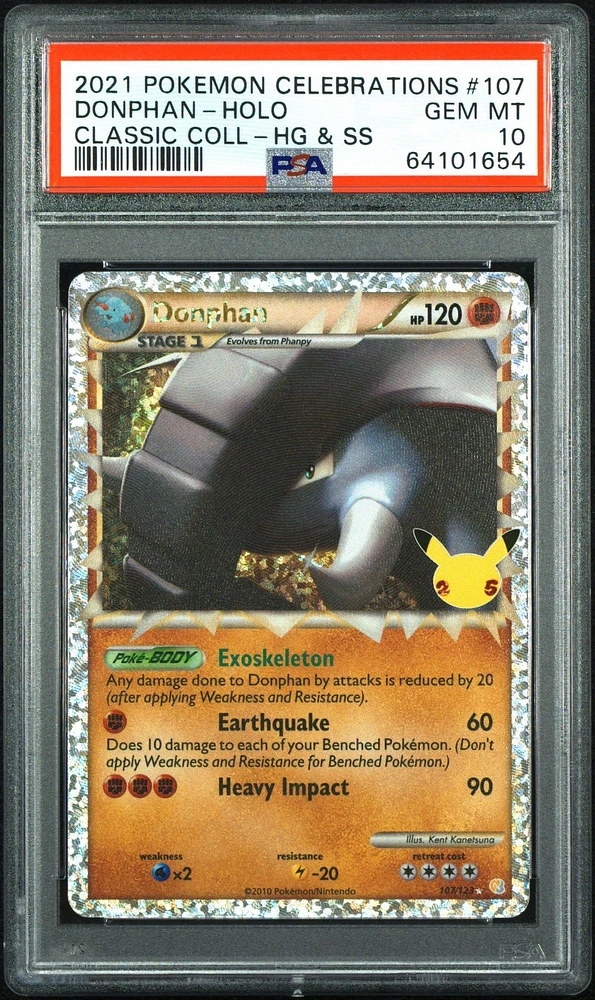 2021 Pokemon Celebrations Classic Collection 107 Donphan-holo PSA 10