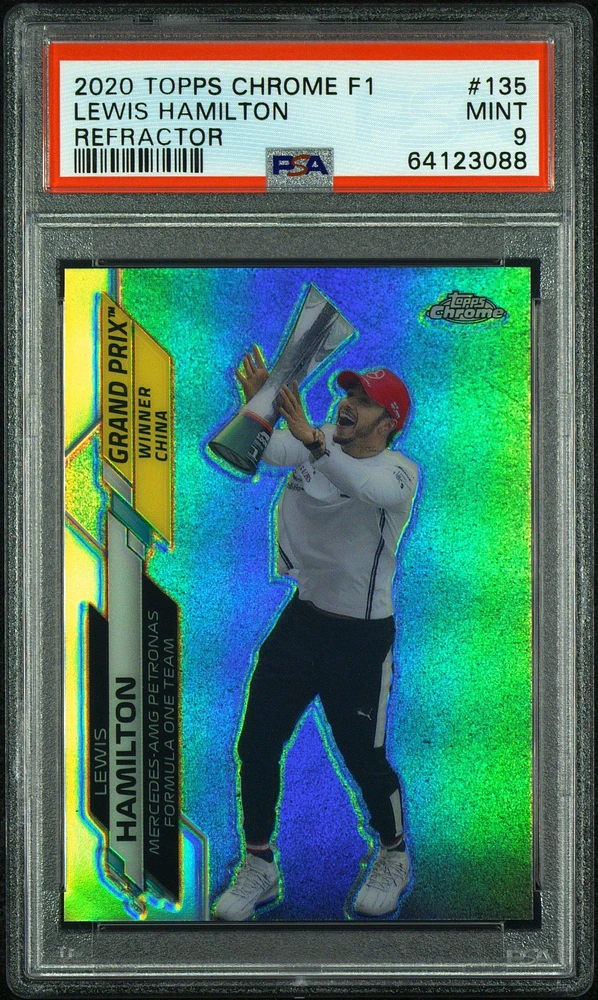 2020 Topps Chrome Formula 1 135 Lewis Hamilton Refractor PSA 9