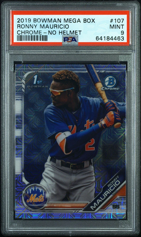 2019 Bowman Mega Box Chrome 107 Ronny Mauricio No Helmet PSA 9
