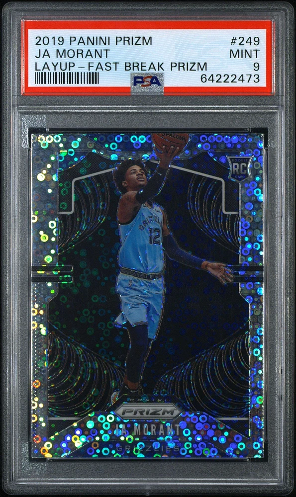 2019 Panini Prizm 249 Ja Morant Variation-fast Break Prizm PSA 9