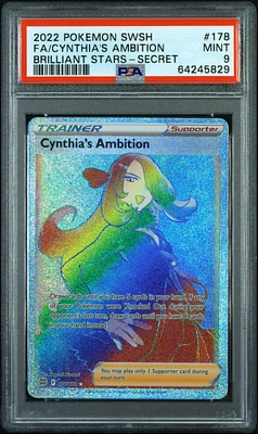 2022 Pokemon Sword & Shield Brilliant Stars 178 Full Art/cynthia's Ambition Secret PSA