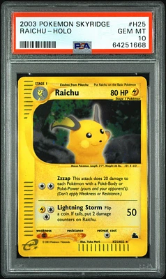 2003 Pokemon Skyridge H25 Raichu PSA 10
