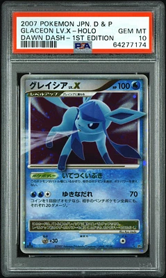 2007 Pokemon Japanese Diamond & Pearl Dawn Dash Glaceon Lv.x-holo 1st Edition PSA 10