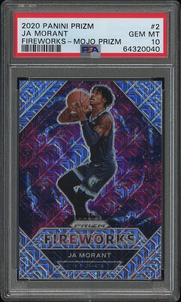 2020 Panini Prizm Fireworks 2 Ja Morant Mojo Prizm PSA 10