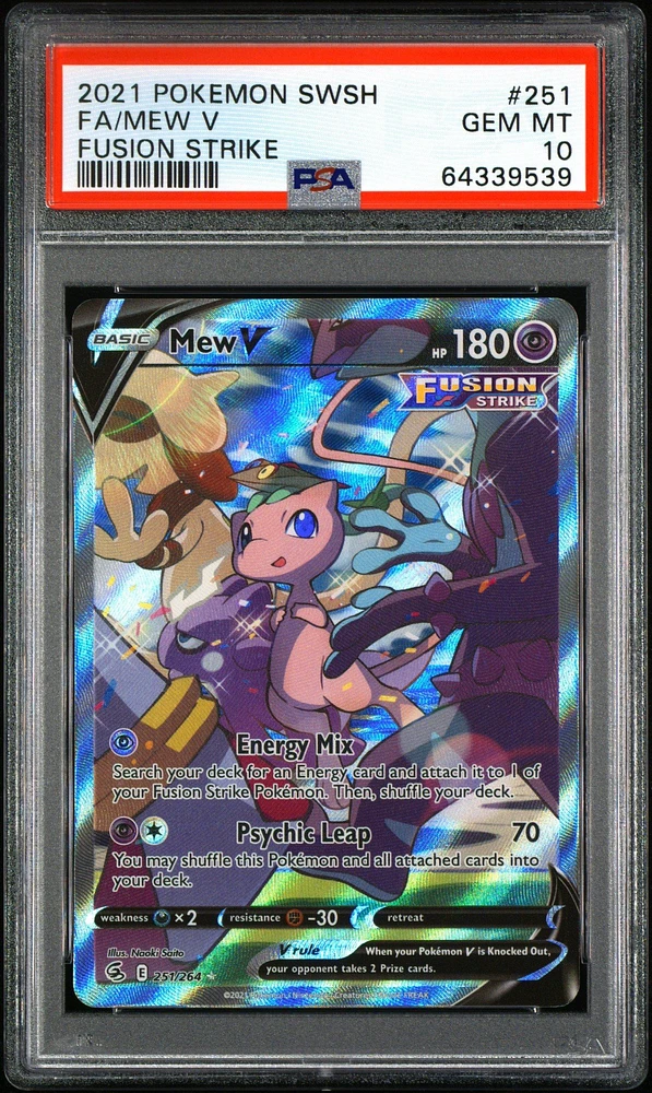 2021 Pokemon Sword & Shield Fusion Strike 251 Fa/mew V PSA