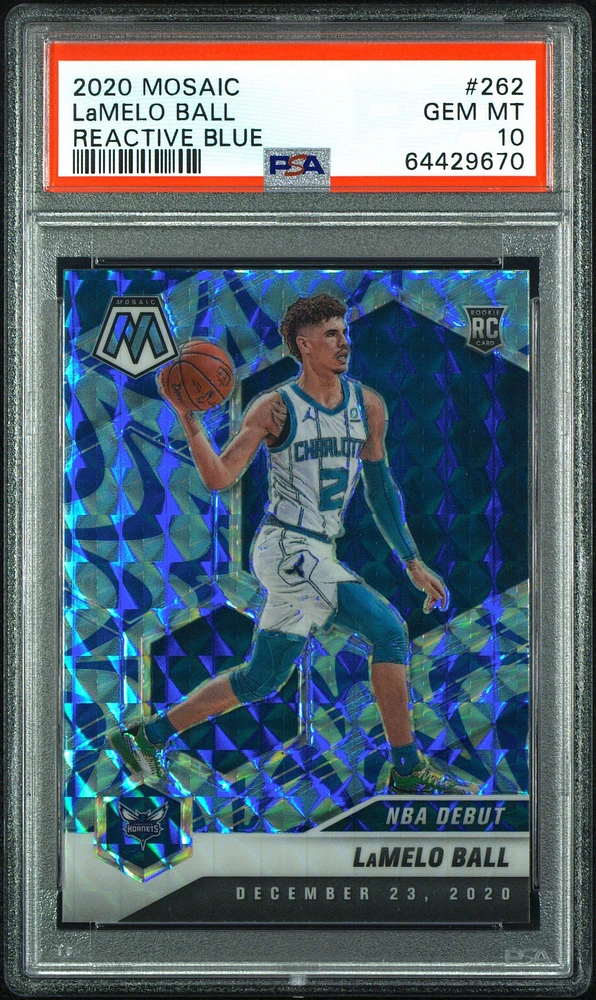 2020 Panini Mosaic 262 Lamelo Ball Reactive Blue PSA 10
