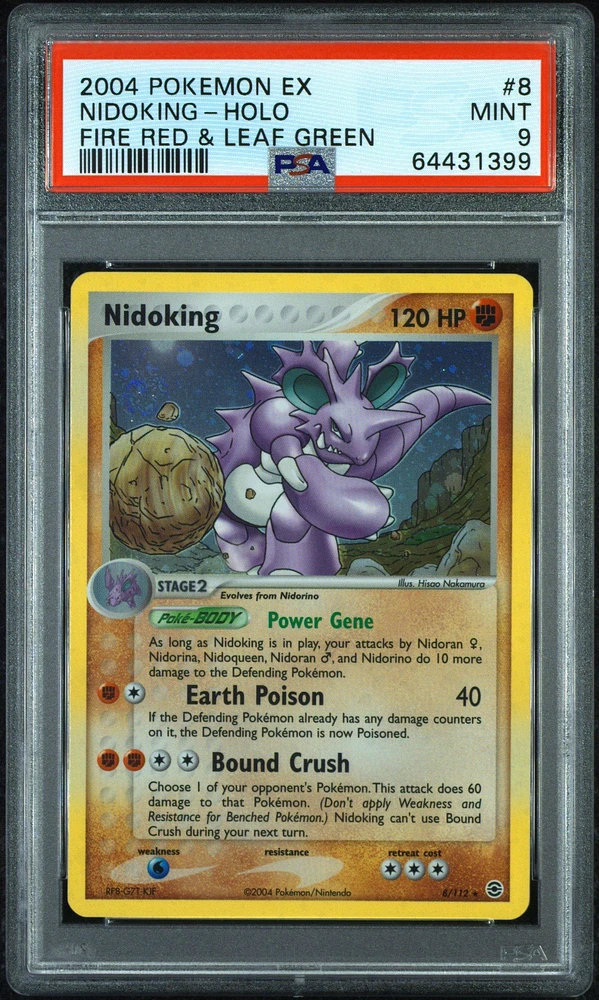 2004 Pokemon Ex Fire Red & Leaf Green 8 Nidoking-holo PSA 9