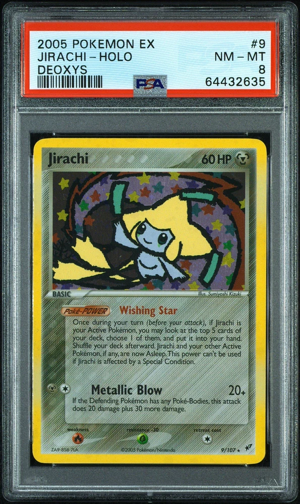 2005 Pokemon Ex Deoxys 9 Jirachi-holo PSA 8