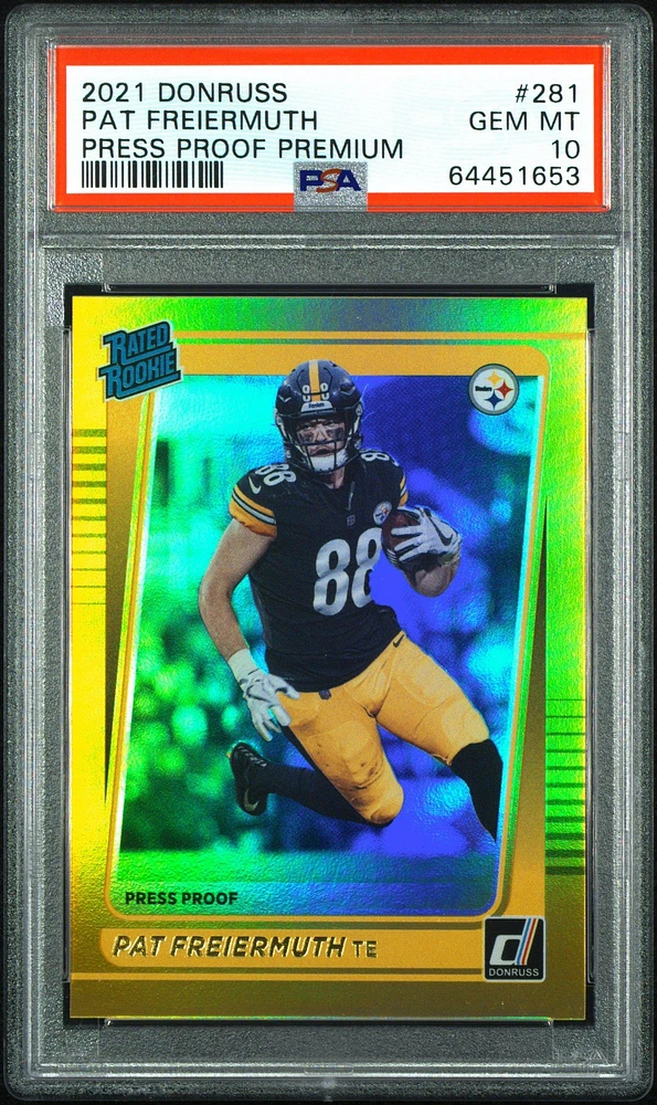 2021 Panini Donruss 281 Pat Freiermuth Press Proof Premium PSA 10