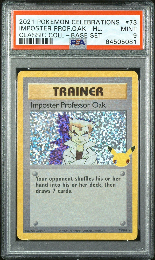 2021 Pokemon Celebrations Classic Collection 73 Imposter Professor Oak-holo PSA