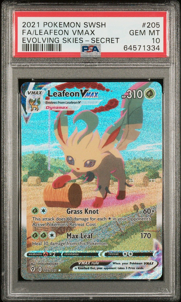 2021 Pokemon Sword & Shield Evolving Skies Fa/leafeon Vmax PSA