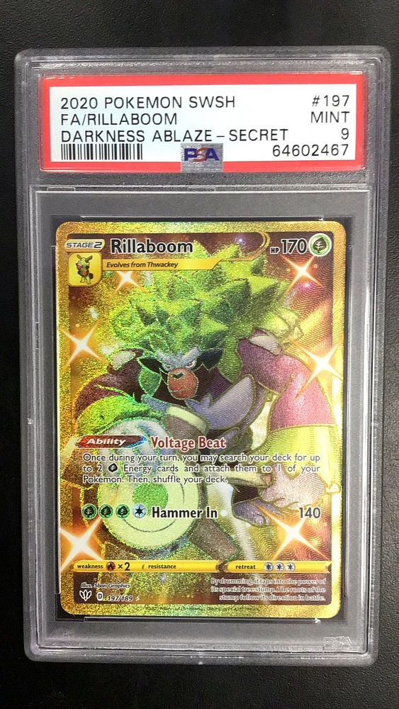 2020 Pokemon Sword & Shield Darkness Ablaze 197 Fa/rillaboom PSA 9