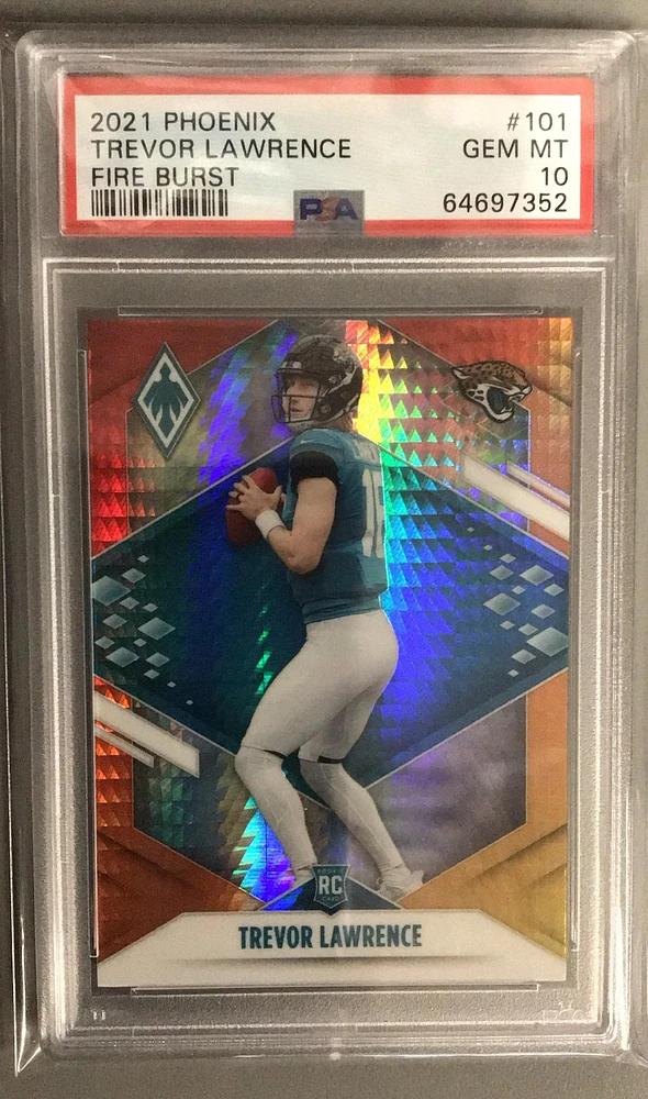 2021 Panini Phoenix 101 Trevor Lawrence Fire Burst PSA 10