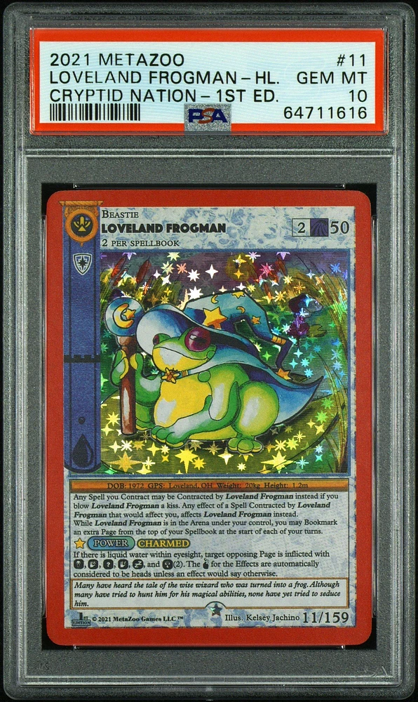 2021 Metazoo Cryptid Nation 11 Loveland Frogman-holo 1st Edition PSA 10