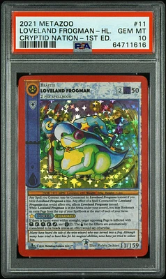 2021 Metazoo Cryptid Nation 11 Loveland Frogman-holo 1st Edition PSA 10