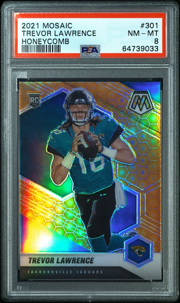 2021 Panini Mosaic 301 Trevor Lawrence Honeycomb PSA 8