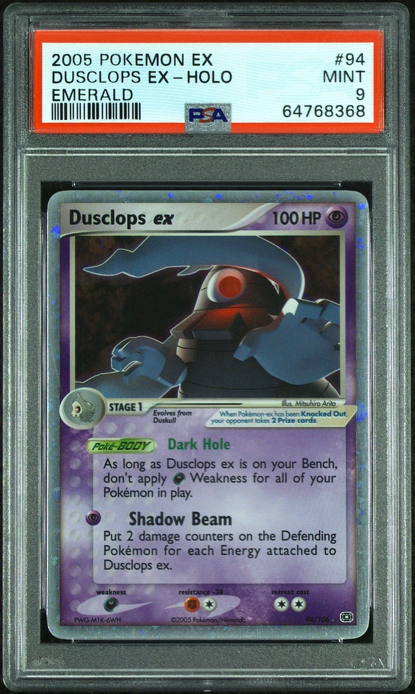 2005 Pokemon Ex Emerald 94 Dusclops Ex-holo PSA 9