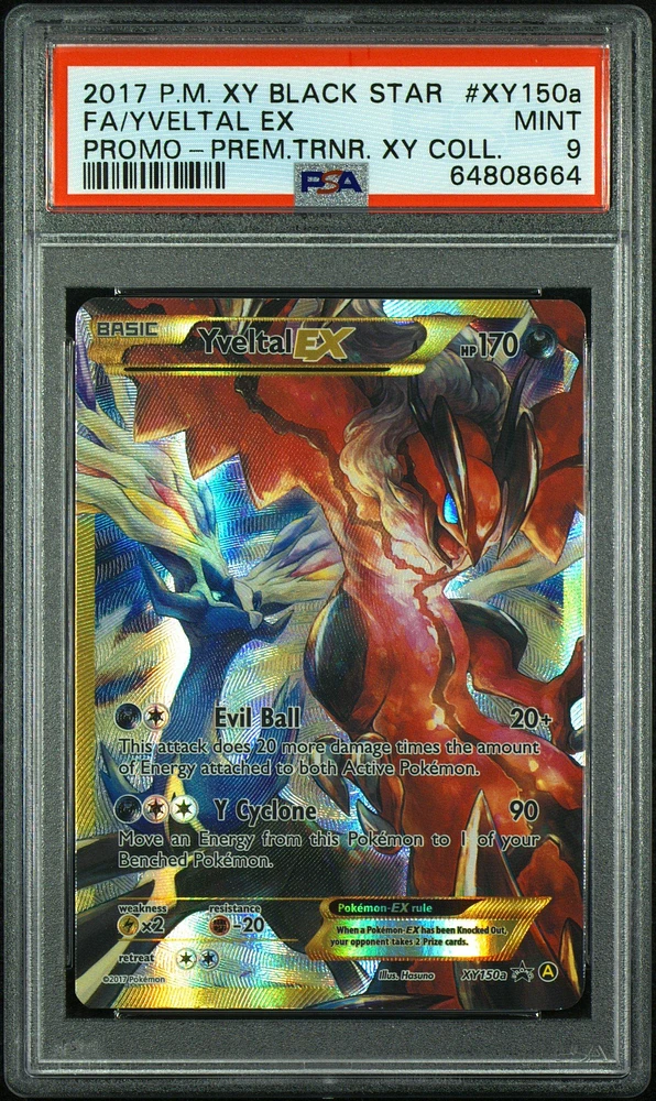 2017 Pokemon Xy Black Star Promo Xy150a Fa/yveltal Ex PSA 9