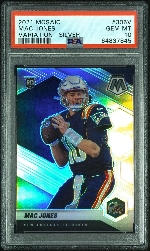 2021 Panini Mosaic 306v Mac Jones Variation-silver PSA 10