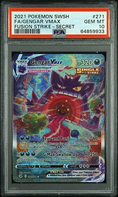 2021 Pokemon Sword & Shield Fusion Strike 271 Fa/gengar Vmax PSA 10