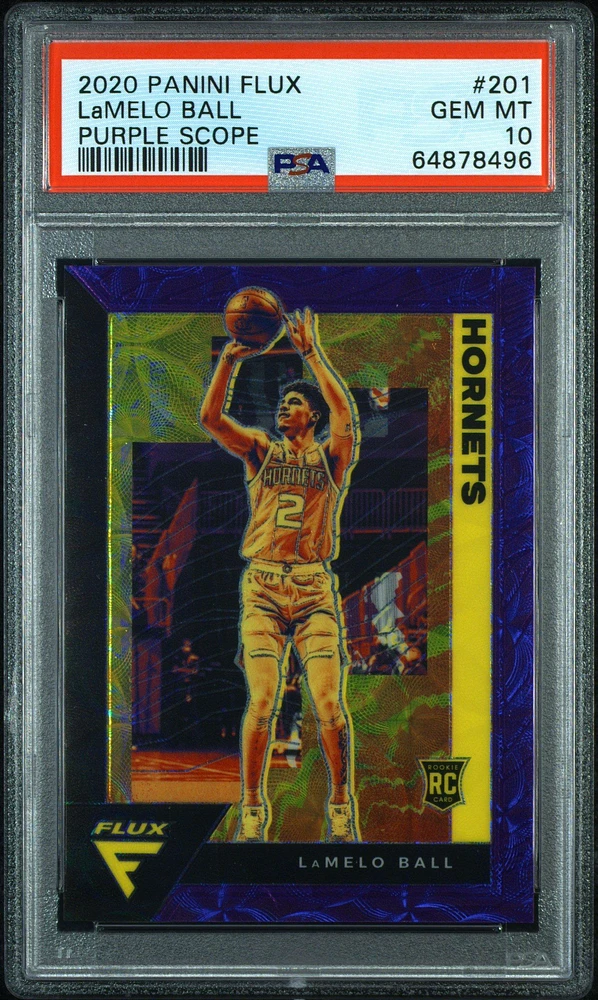 2020 Panini Flux 201 Lamelo Ball Purple Scope PSA 10
