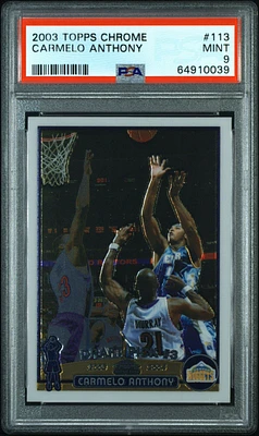 2003 Topps Chrome 113 Carmelo Anthony PSA 9