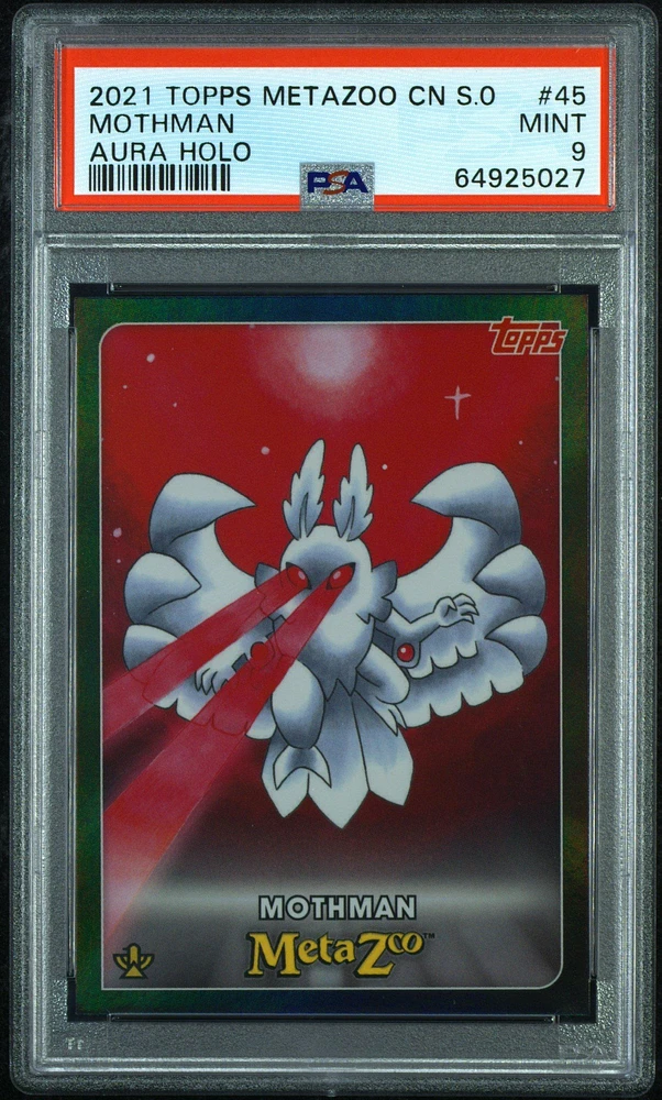 2021 Topps Metazoo Cryptid Nation Series 0 45 Mothman Aura Holo PSA 9