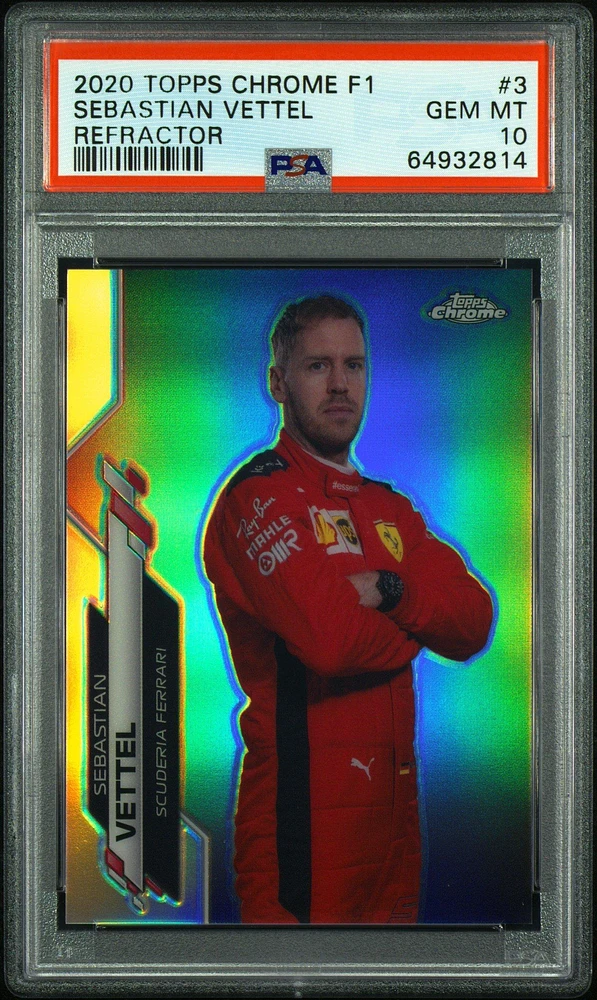 2020 Topps Chrome Formula 1 3 Sebastian Vettel Refractor PSA 10