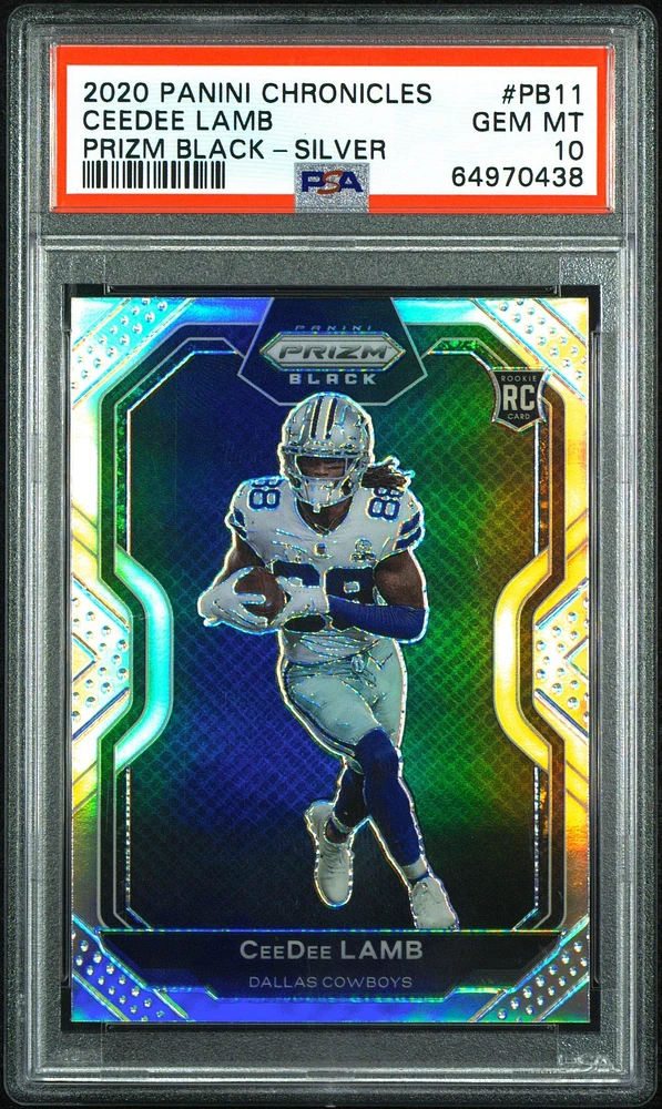 2020 Panini Chronicles Prizm Black Pb11 Ceedee Lamb Silver PSA 10