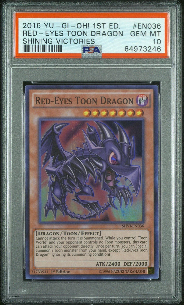2016 Yu-gi-oh! Shvi-shining Victories En036 Red-eyes Toon Dragon 1st Edition PSA 10
