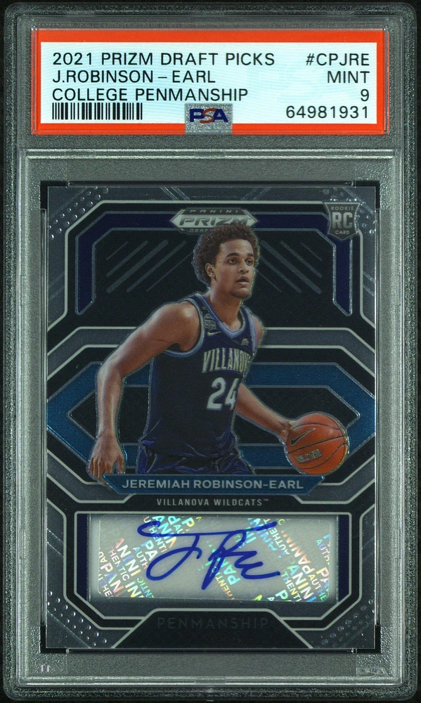 2021 Panini Prizm Draft Picks College Penmanship Cpjre Jeremiah Robinson-earl PSA 9