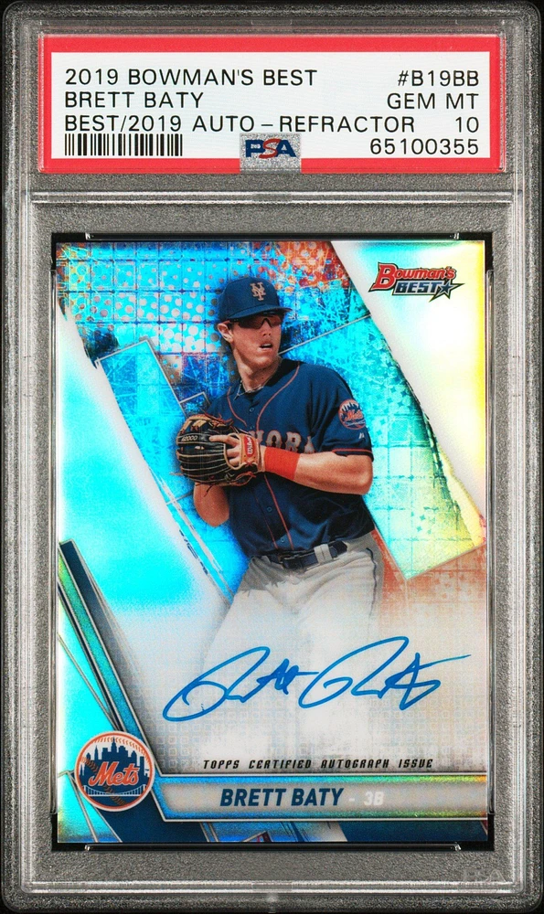 2019 Bowman's Best Best Of 2019 Autographs B19bb Brett Baty Refractor PSA 10