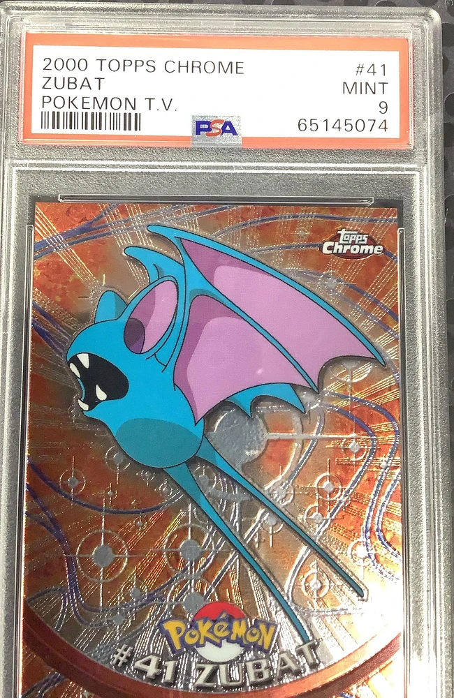 2000 Topps Chrome Pokemon T.v. 41 Zubat PSA 9