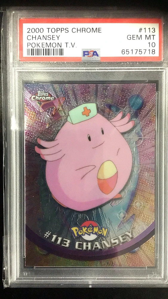 2000 Topps Chrome Pokemon T.v. 113 Chansey PSA 10