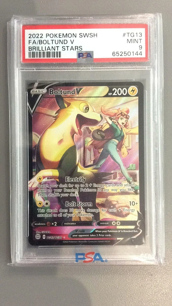2022 Pokemon Sword & Shield Brilliant Stars Tg13 Fa/boltund V PSA 9