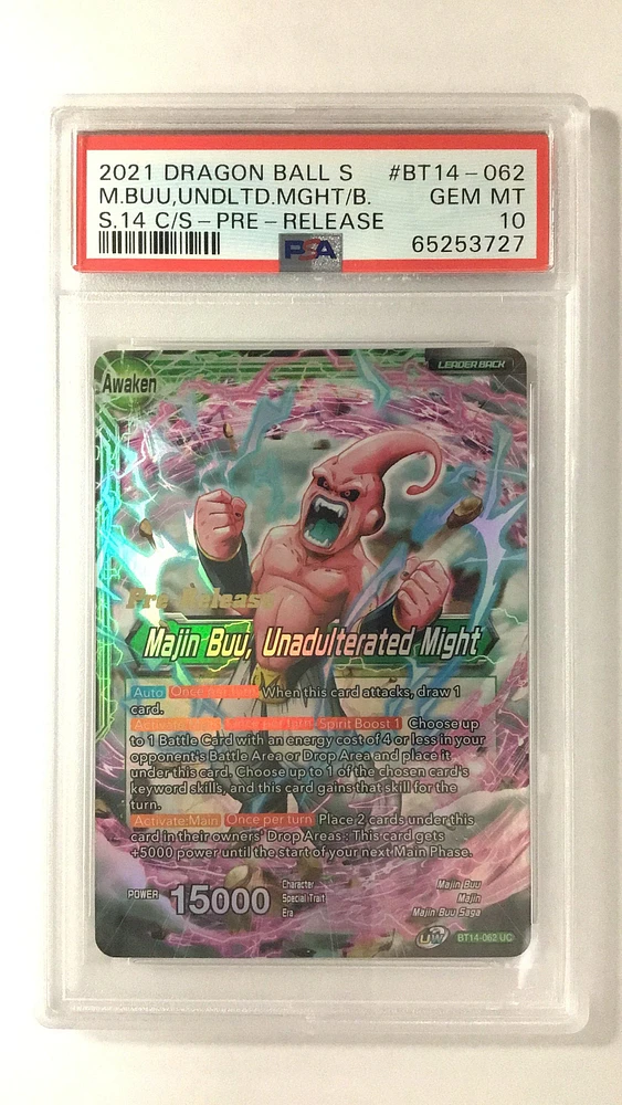 2021 Dragon Ball Super Card Game Series 14 Cross Spirits Bt14-062 M.buu,undltd.mght/b. PSA 10