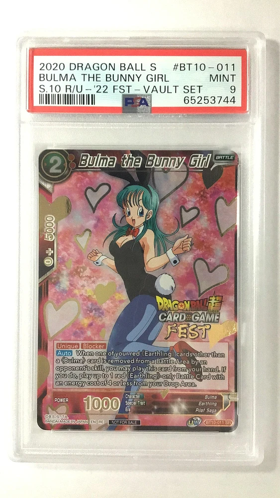 2022 Dragon Ball Super Card Game Fest 2021 Vault Set Bt10-011 Bulma The Bunny Girl PSA 9