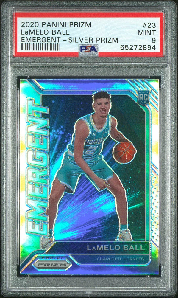 2020 Panini Prizm Emergent 23 Lamelo Ball Silver Prizm PSA