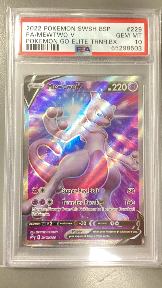2022 Pokemon Swsh Black Star Promo 229 Fa/mewtwo V PSA 10